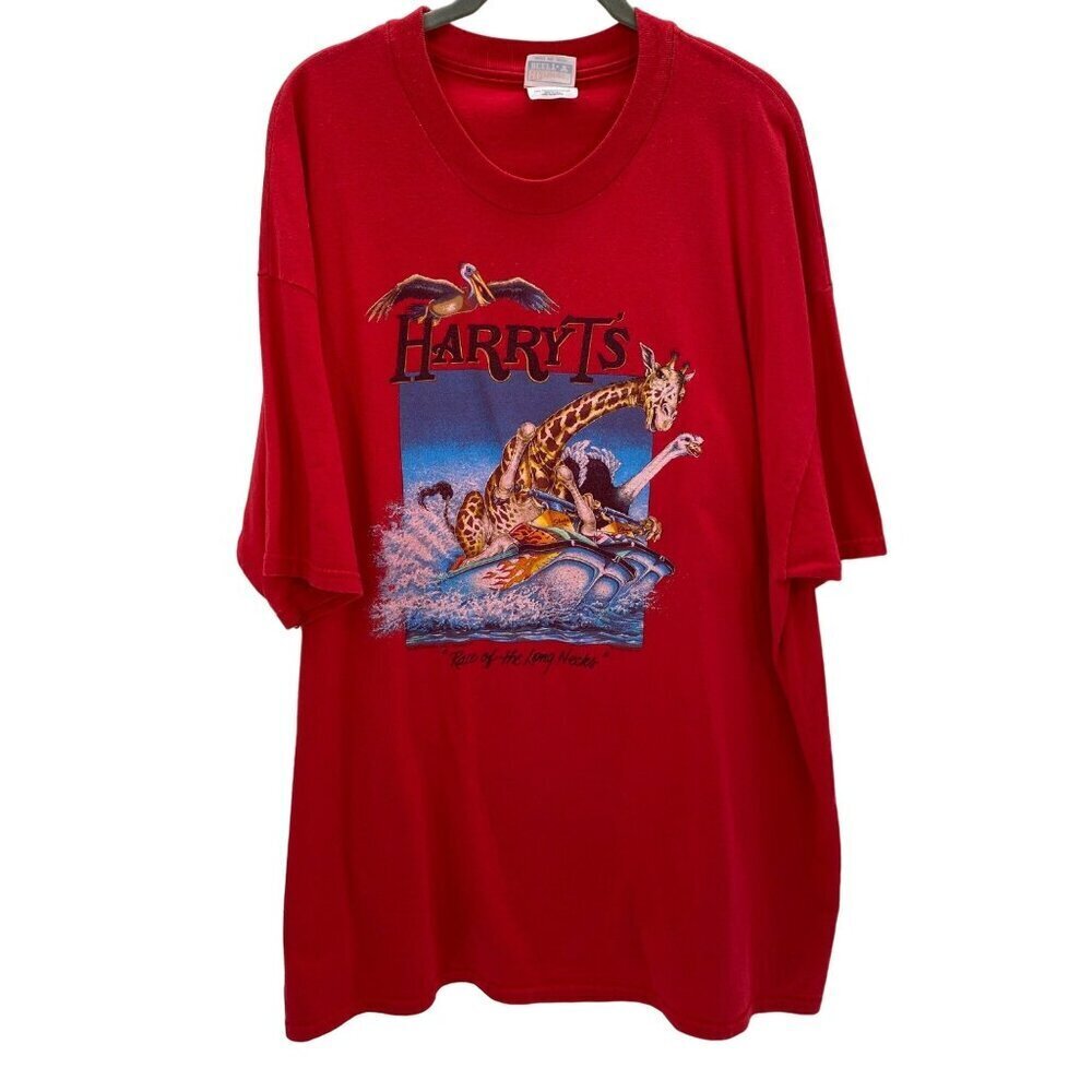 Vintage Hanes Beefy-T Harry T's Red T-Shirt Men's Size XXL